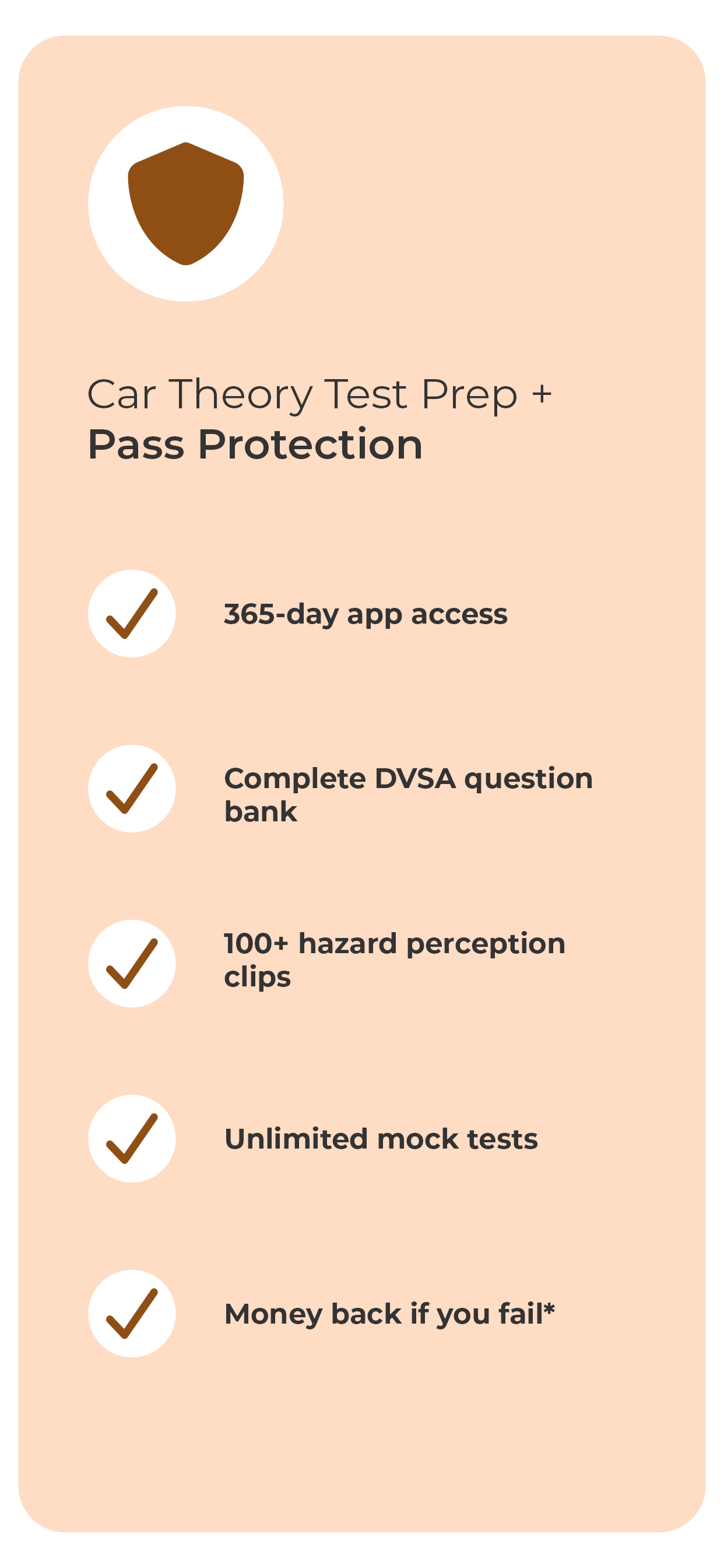 Car theory test prep with pass protection